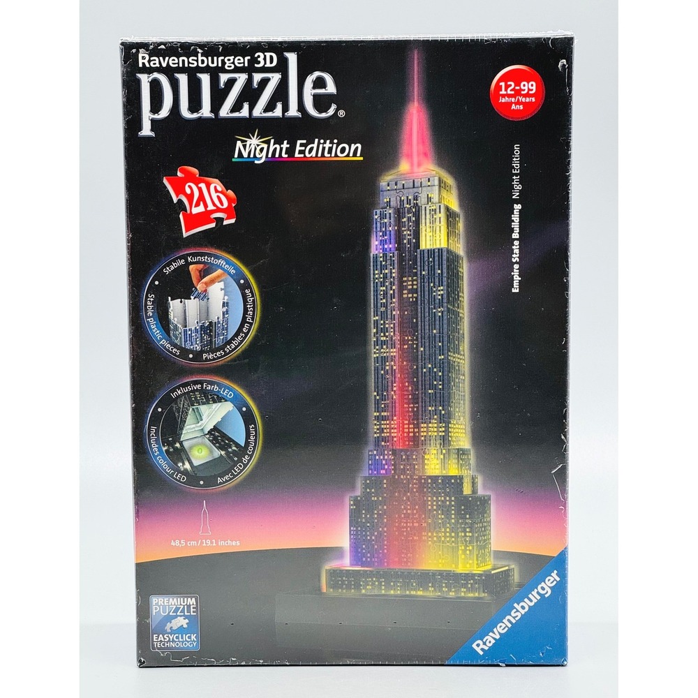 Ravensburger 3D Puzzle Empire State Building Night Edition 216 Pieces LED Lights